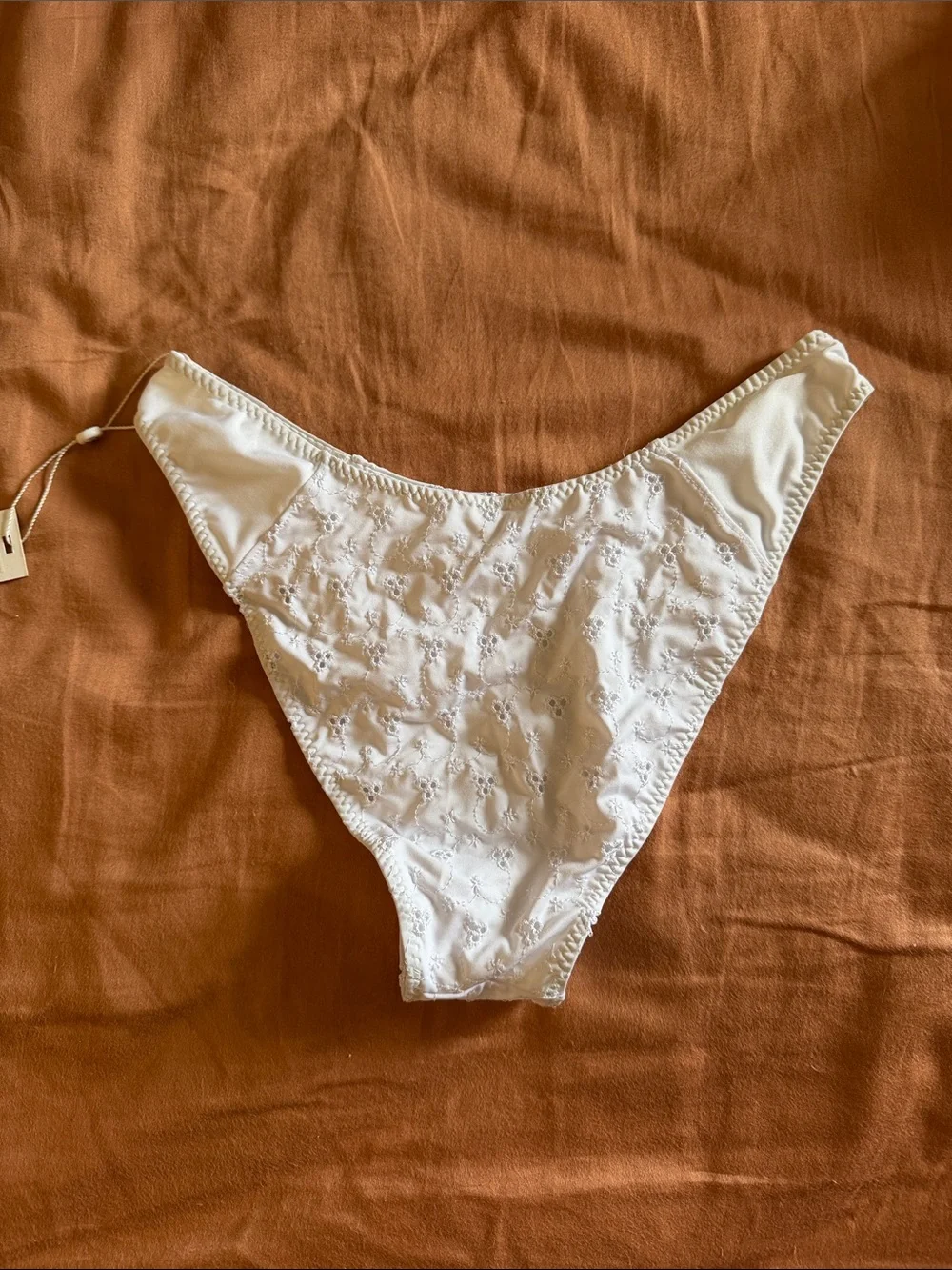 Frankie's Bikinis White Eyelet Lace Two-Piece Bikini medium set